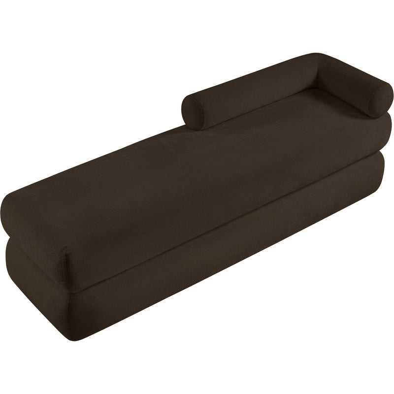 Meridian Kennedy Brown Chenille Fabric Bench IMAGE 8