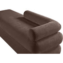 Meridian Kennedy Brown Chenille Fabric Bench IMAGE 9