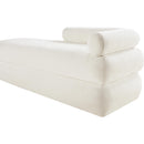 Meridian Kennedy Cream Chenille Fabric Bench IMAGE 10