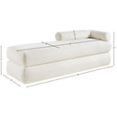 Meridian Kennedy Cream Chenille Fabric Bench IMAGE 13