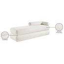 Meridian Kennedy Cream Chenille Fabric Bench IMAGE 14