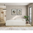 Meridian Kennedy Cream Chenille Fabric Bench IMAGE 2