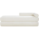 Meridian Kennedy Cream Chenille Fabric Bench IMAGE 3