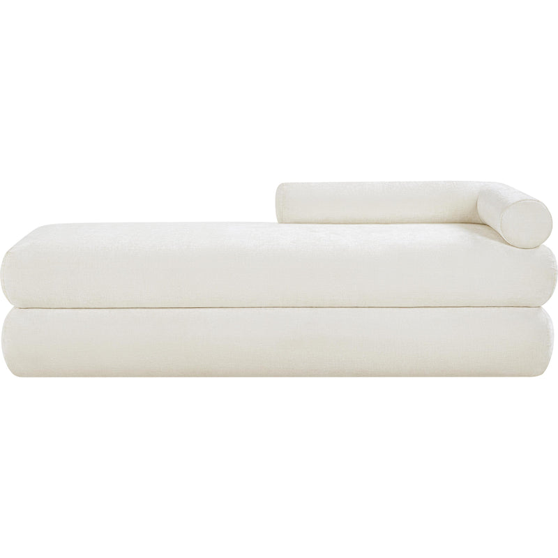 Meridian Kennedy Cream Chenille Fabric Bench IMAGE 3