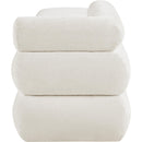 Meridian Kennedy Cream Chenille Fabric Bench IMAGE 4