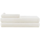 Meridian Kennedy Cream Chenille Fabric Bench IMAGE 5