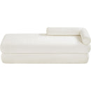 Meridian Kennedy Cream Chenille Fabric Bench IMAGE 6