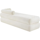 Meridian Kennedy Cream Chenille Fabric Bench IMAGE 7