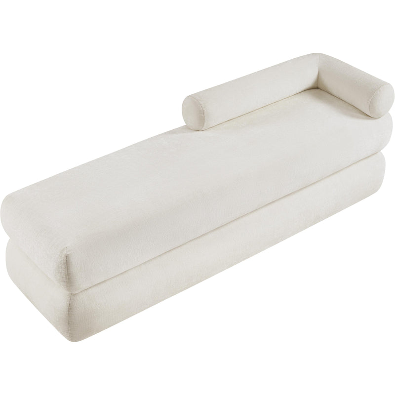 Meridian Kennedy Cream Chenille Fabric Bench IMAGE 8