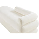 Meridian Kennedy Cream Chenille Fabric Bench IMAGE 9