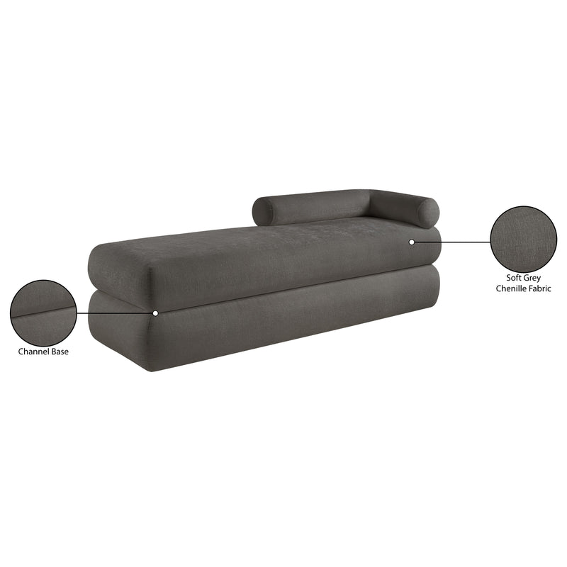 Meridian Kennedy Grey Chenille Fabric Bench IMAGE 14