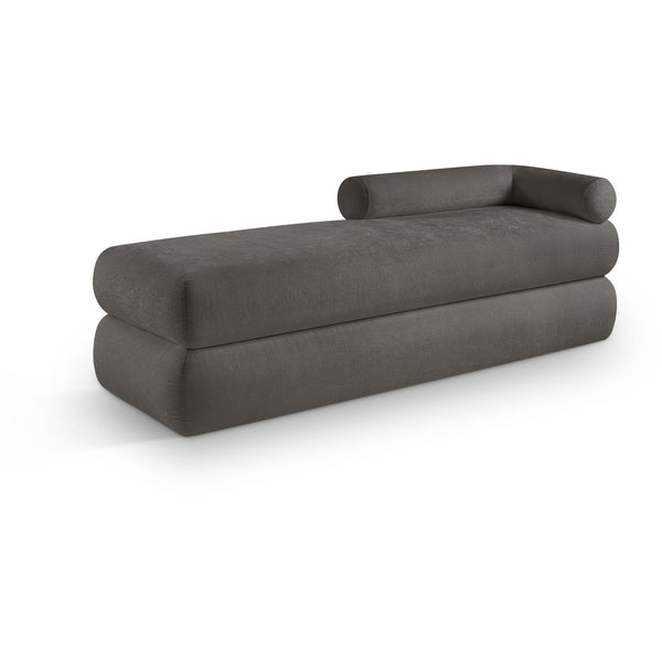 Meridian Kennedy Grey Chenille Fabric Bench IMAGE 1