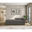 Meridian Kennedy Grey Chenille Fabric Bench IMAGE 2