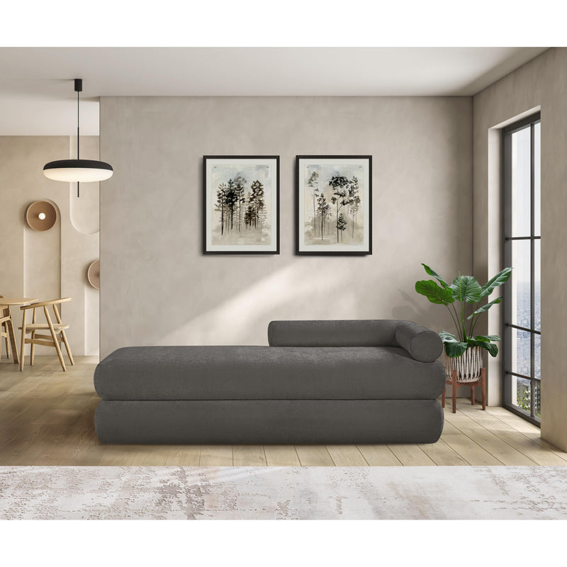 Meridian Kennedy Grey Chenille Fabric Bench IMAGE 2