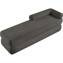 Meridian Kennedy Grey Chenille Fabric Bench IMAGE 8