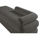 Meridian Kennedy Grey Chenille Fabric Bench IMAGE 9