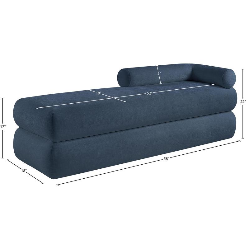 Meridian Kennedy Light Blue Chenille Fabric Bench IMAGE 13