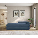 Meridian Kennedy Light Blue Chenille Fabric Bench IMAGE 2