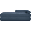 Meridian Kennedy Light Blue Chenille Fabric Bench IMAGE 3