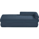 Meridian Kennedy Light Blue Chenille Fabric Bench IMAGE 6