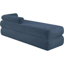 Meridian Kennedy Light Blue Chenille Fabric Bench IMAGE 7