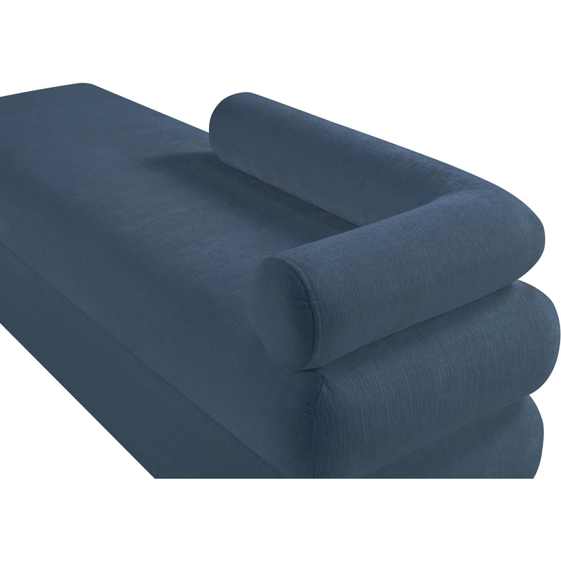 Meridian Kennedy Light Blue Chenille Fabric Bench IMAGE 9