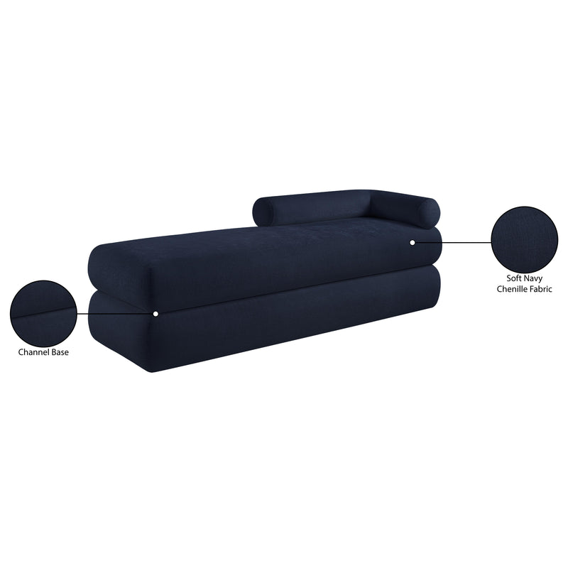 Meridian Kennedy Navy Chenille Fabric Bench IMAGE 14