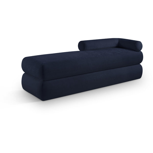 Meridian Kennedy Navy Chenille Fabric Bench IMAGE 1