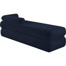 Meridian Kennedy Navy Chenille Fabric Bench IMAGE 7