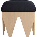 Meridian Altair Black Velour Fur Fabric Bench IMAGE 3