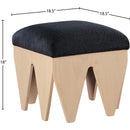 Meridian Altair Black Velour Fur Fabric Bench IMAGE 6