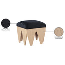 Meridian Altair Black Velour Fur Fabric Bench IMAGE 7