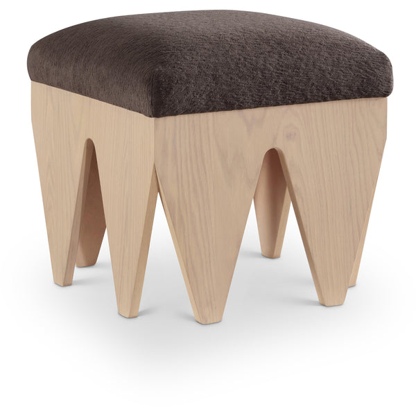 Meridian Altair Brown Velour Fur Fabric Bench IMAGE 1