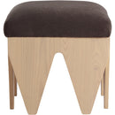 Meridian Altair Brown Velour Fur Fabric Bench IMAGE 3