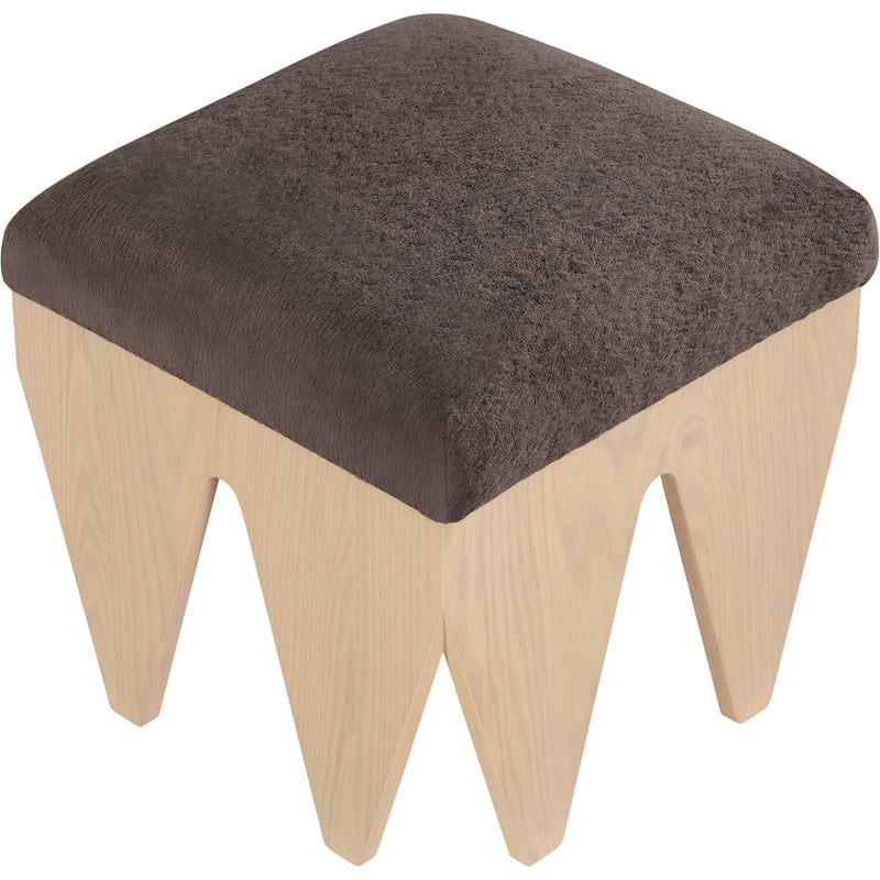 Meridian Altair Brown Velour Fur Fabric Bench IMAGE 4