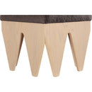 Meridian Altair Brown Velour Fur Fabric Bench IMAGE 5