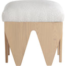 Meridian Altair Cream Velour Fur Fabric Bench IMAGE 3