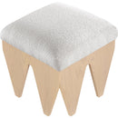 Meridian Altair Cream Velour Fur Fabric Bench IMAGE 4