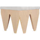 Meridian Altair Cream Velour Fur Fabric Bench IMAGE 5