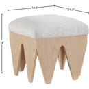 Meridian Altair Cream Velour Fur Fabric Bench IMAGE 6