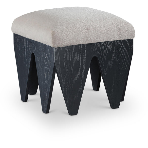 Meridian Altair Beige Velour Fur Fabric Bench IMAGE 1