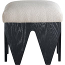 Meridian Altair Beige Velour Fur Fabric Bench IMAGE 3