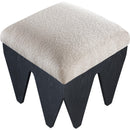 Meridian Altair Beige Velour Fur Fabric Bench IMAGE 4