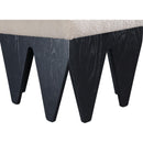 Meridian Altair Beige Velour Fur Fabric Bench IMAGE 5