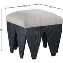 Meridian Altair Beige Velour Fur Fabric Bench IMAGE 6