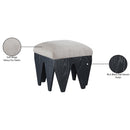 Meridian Altair Beige Velour Fur Fabric Bench IMAGE 7