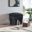 Meridian Altair Black Velour Fur Fabric Bench IMAGE 2