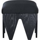 Meridian Altair Black Velour Fur Fabric Bench IMAGE 3