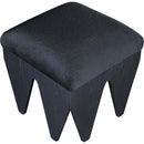 Meridian Altair Black Velour Fur Fabric Bench IMAGE 4
