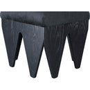 Meridian Altair Black Velour Fur Fabric Bench IMAGE 5